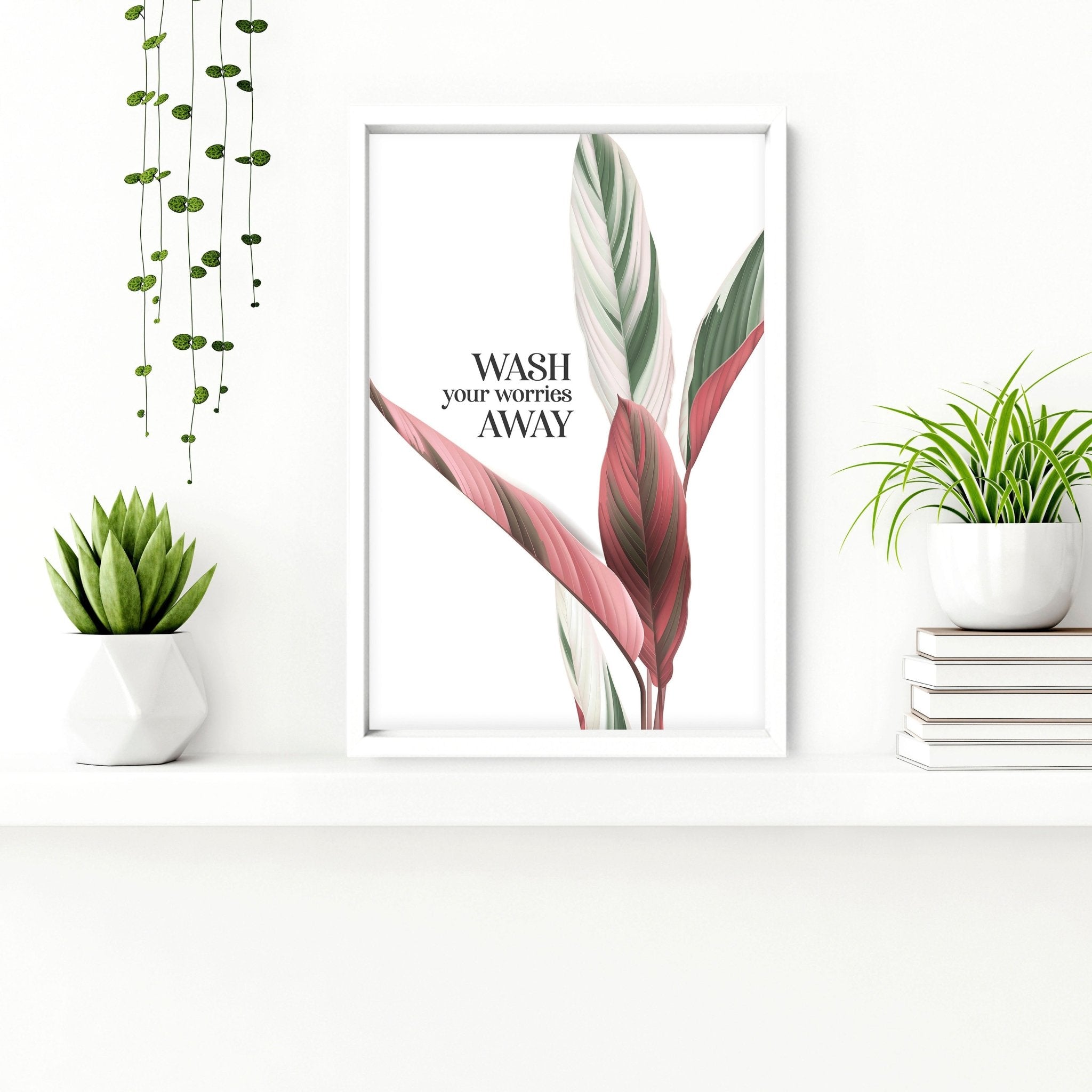 Bathroom decor accessories | Set of 2 Tropical art prints