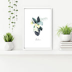 Decoration for bathroom walls | Set of 3 Tropical wall art