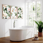 Bathroom wall decorations | set of 3 Tropical wall art