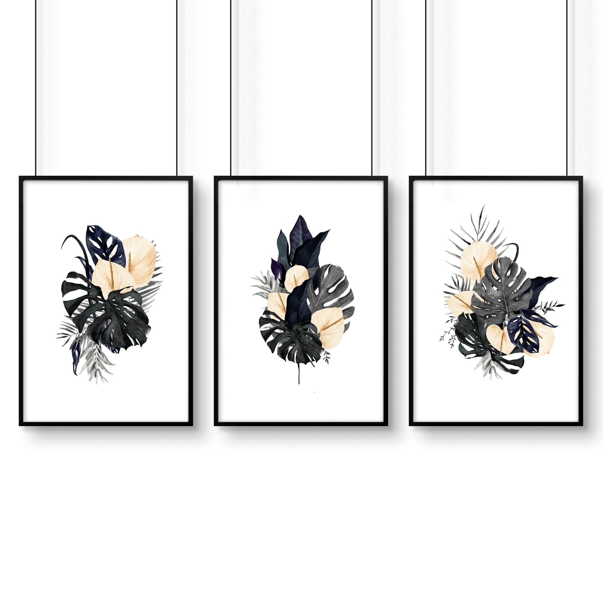 Wall pictures for bedroom | set of 3 framed wall art prints