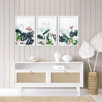 Wall painting for living room | Set of 3 Tropical wall art