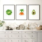 Artwork for the kitchen | Set of 3 framed wall art