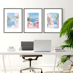 Wall Art Colourful | Set of 3 Beach Decor Wall art Prints