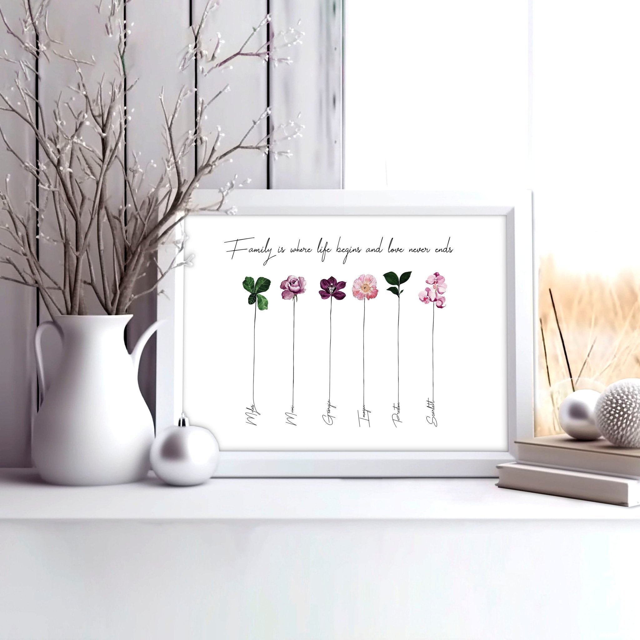 Family tree picture frame wall art print