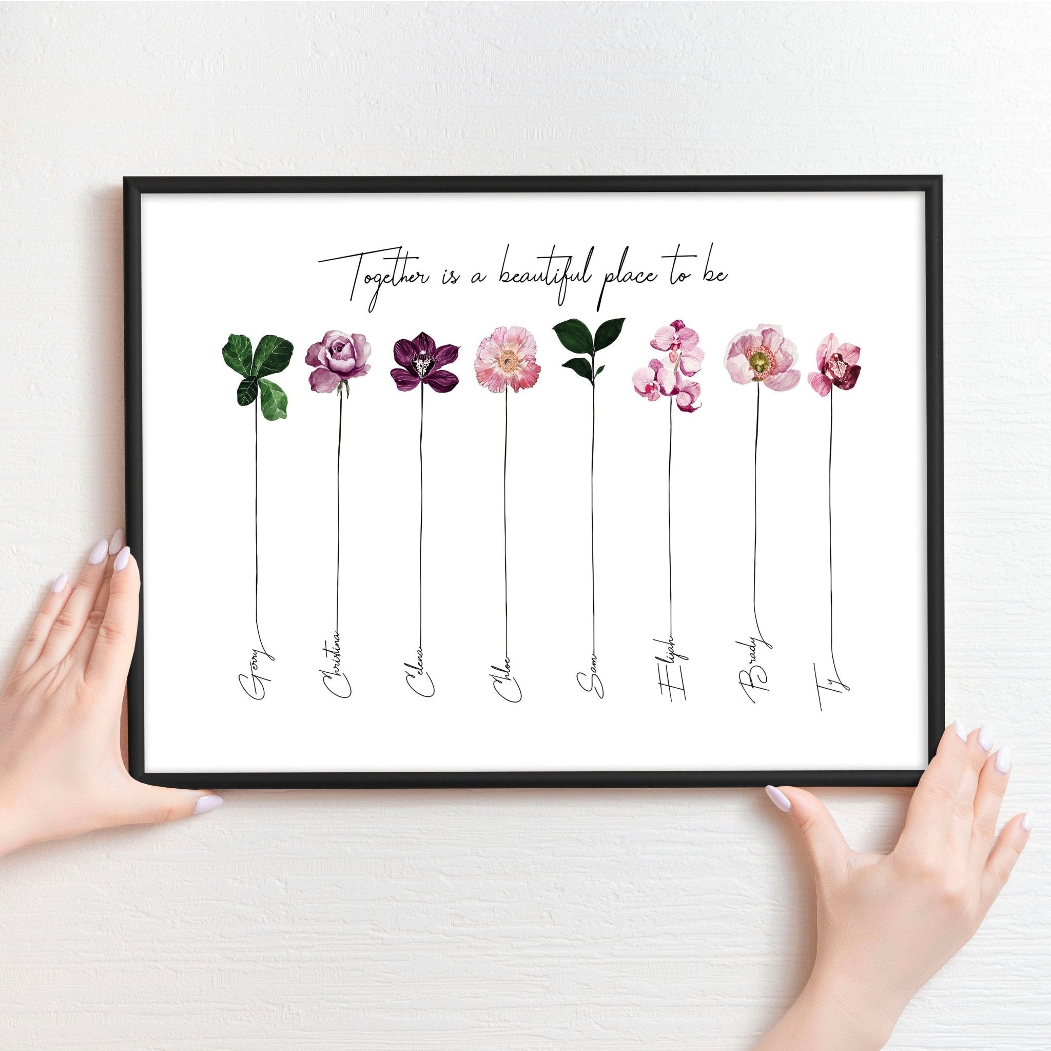Family tree picture frame wall art print