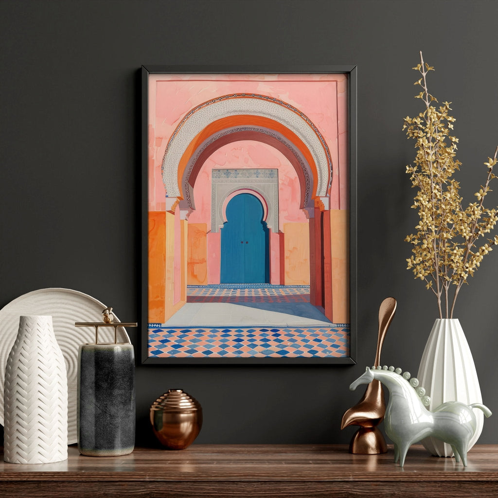 Wall Art For Living Room Framed | Set of 3 Moroccan Inspired Wall art Prints