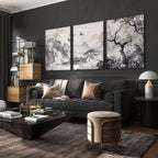 Wall Art For Living Room Large | Set of 3 Chinoiserie Wall art Prints