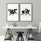 Wall Art Framed | Set of 2 Boho Women Wall art Prints