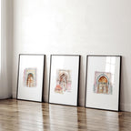 Wall Canvases For Living Room | Set of 3 Moroccan Inspired Wall art Prints