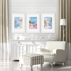 Wall Paintings In Living Room | Set of 3 Beach Decor Wall art Prints