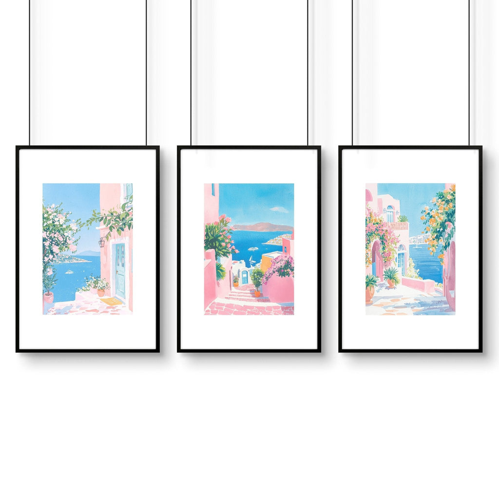 Wall Paintings In Living Room | Set of 3 Beach Decor Wall art Prints
