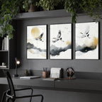 Wall Pictures Hanging | Set of 3 Asian Inspired Wall art Prints