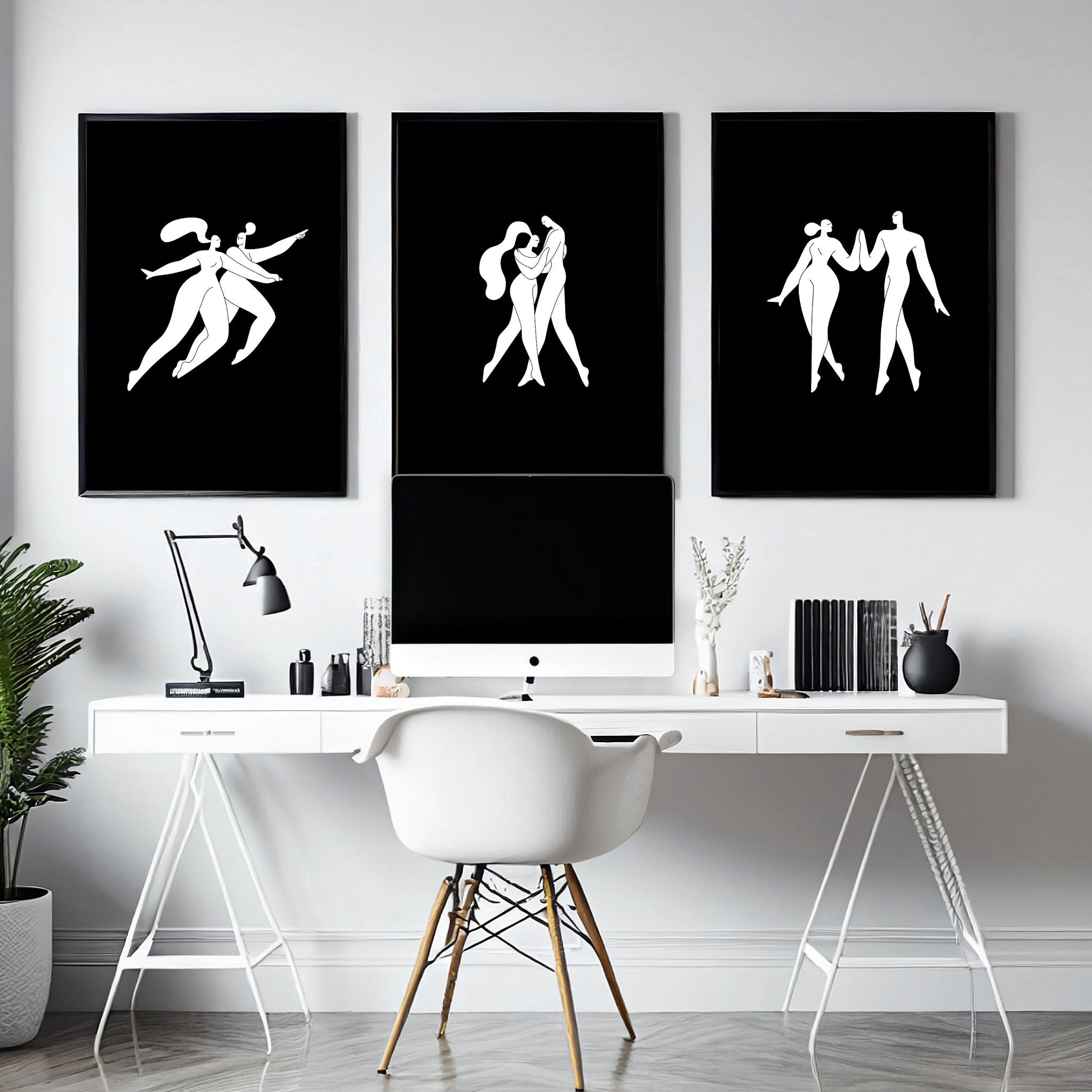 Wall Prints And Posters | Set of 3 Boho Women Wall art Prints