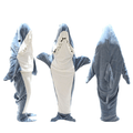 OLIVIA ROCCO Wearable Shark Blanket Sleeping Bag For Adults, Super Soft Flannel Onesie With Hood, Cosplay Lounge Camping Sleepovers