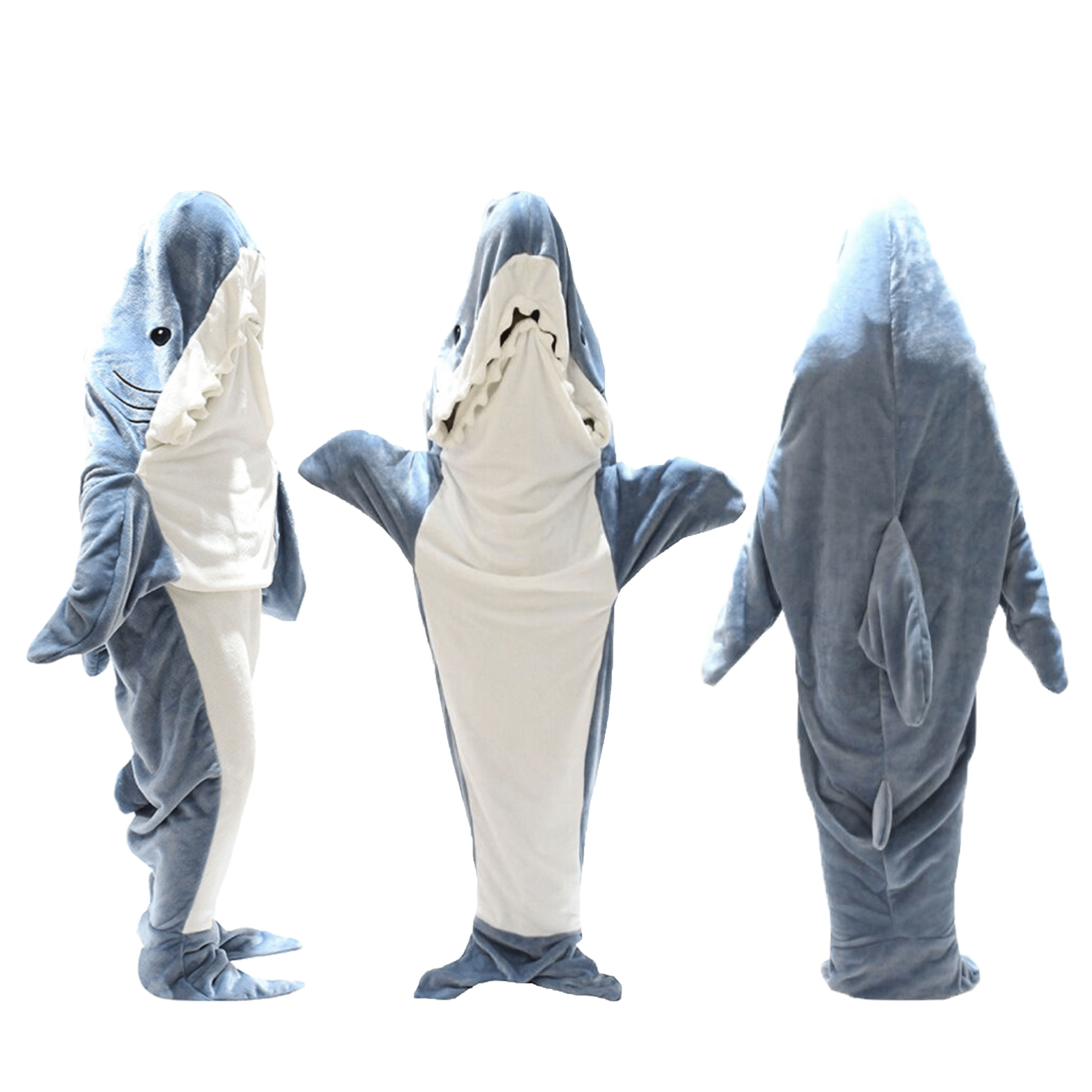 OLIVIA ROCCO Wearable Shark Blanket Sleeping Bag For Adults, Super Soft Flannel Onesie With Hood, Cosplay Lounge Camping Sleepovers