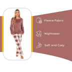 OLIVIA ROCCO Womens Buffalo Check Fleece Ultra Soft Pajama Set Long Sleeve Top And Bottoms Cozy Winter Lounge Wear Various Sizes