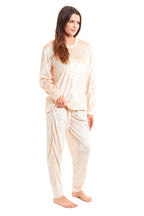 OLIVIA ROCCO Women's Crushed Velvet Pyjama Set Top And Pants Soft Loungewear In Multiple Sizes And Elegant Colours For Comfort