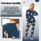 OLIVIA ROCCO Women's Fleece Pyjama Set Highland Cow Print Long Sleeve Soft Warm Sleepwear Loungewear By Daisy Dreamer For Ladies - Nest UK