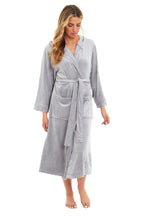 OLIVIA ROCCO Women's Velour Hooded Bathrobe Soft Touch Loungewear One Size Plush Comfort Luxury Dressing Gown Full Length