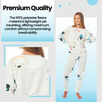 OLIVIA ROCCO Womens Soft Fleece Pyjama Set With Long Sleeve Penguins And Polar Bears Print Warm Cozy Loungewear Sleepwear For Ladies