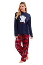 OLIVIA ROCCO Women's Polar Bear Fleece Pyjama Set Cozy Winter Sleepwear Festive Christmas Gift Nightwear Daisy Dreamer All Sizes