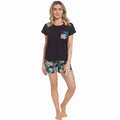 OLIVIA ROCCO Women's Tropical Pyjama Set T Shirt And Shorts PJs Soft Breathable Cotton Loungewear Summer Sleepwear Daisy Dreamer