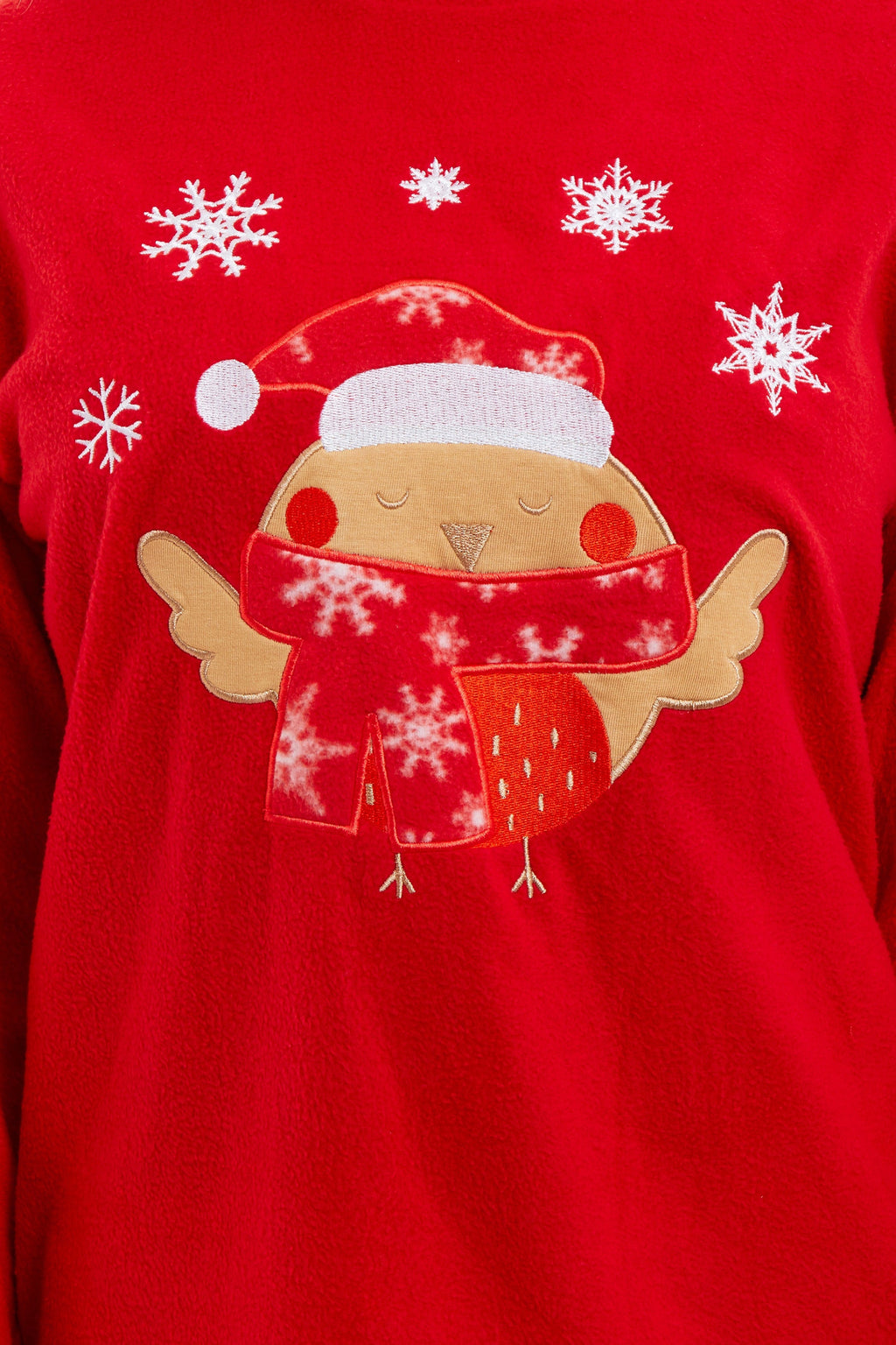 OLIVIA ROCCO Women's Polar Fleece Pyjama Set Festive Robin Design Warm Winter Nightwear Loungewear Christmas Gift For Women - Nest UK