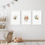 Woodland Decor For Nursery | Set of 3 wall art prints