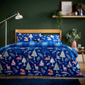 OLIVIA ROCCO Woodland Navy Super Soft Flannel Duvet Cover Set With Pillowcases, Machine Washable, Designed In England, Multiple Sizes Available