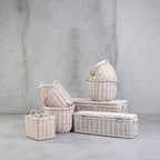 Argento Whitewash Rattan Storage Baskets Set of Three