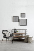 Set of Two Black and White Woven Storage Baskets | Nautical