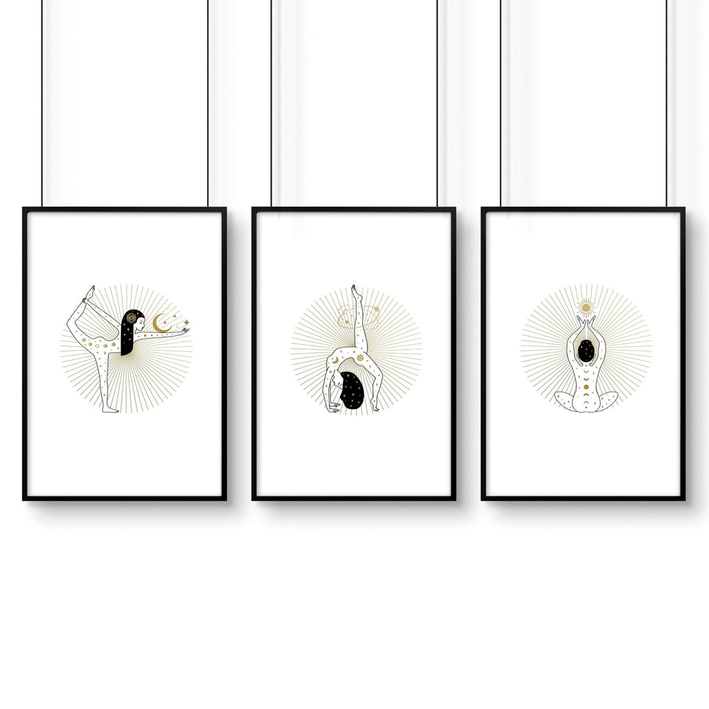 Yoga wall art | Set of 3 wall art poster prints
